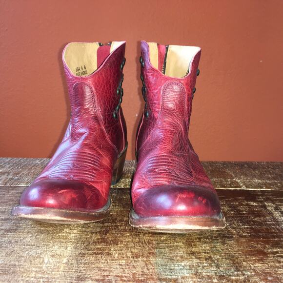 Shyanne Stud Western Fashion Boots Womens 9 B Red Leather Tassel Cowgirl BBW209 - Picture 2 of 10